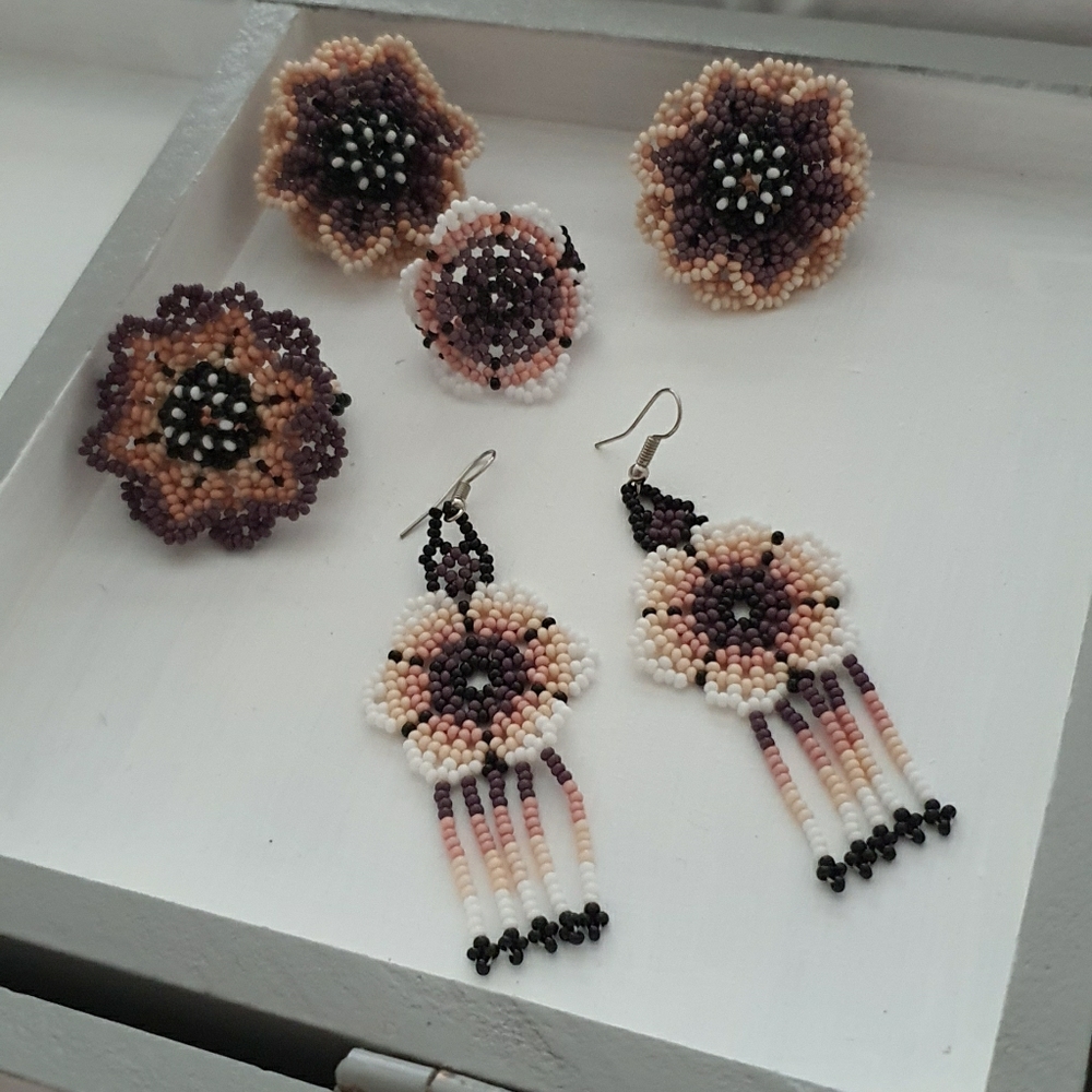 Set of ring+earrings